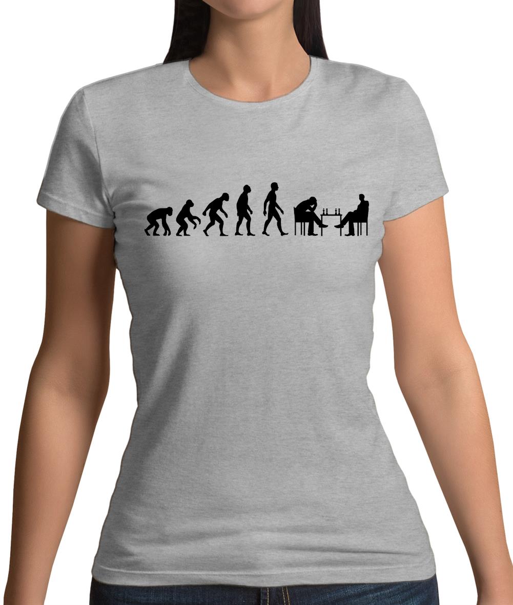 Evolution Of Man Chess Womens T-Shirt