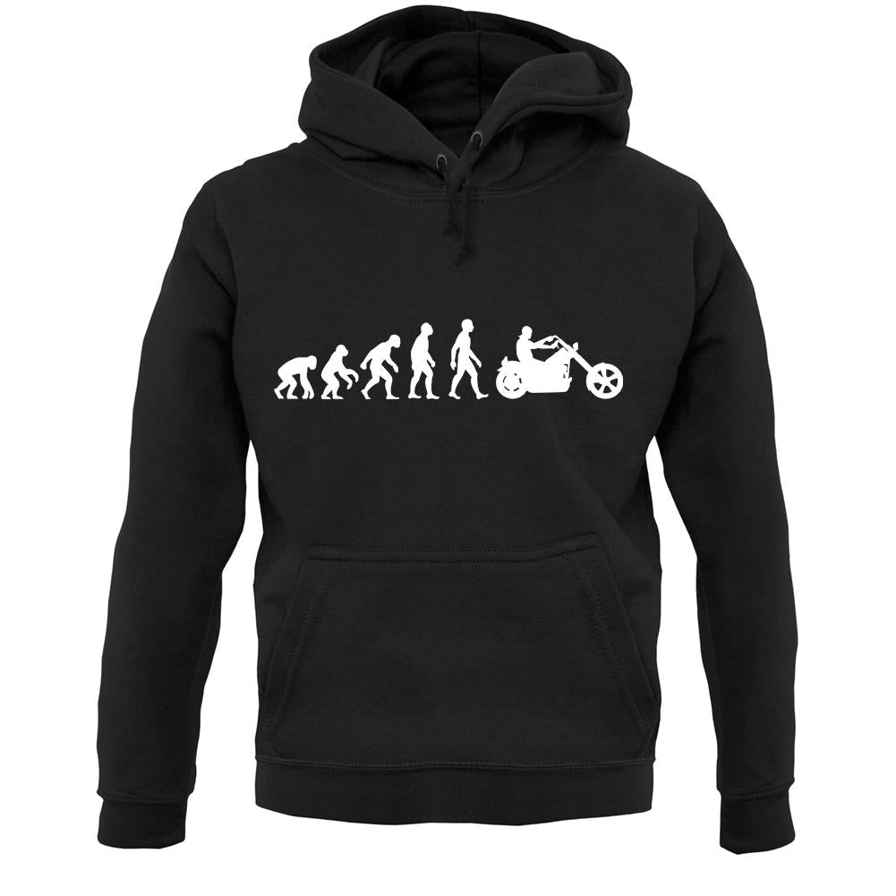 Evolution Of Man Chopper Motorcycle Unisex Hoodie