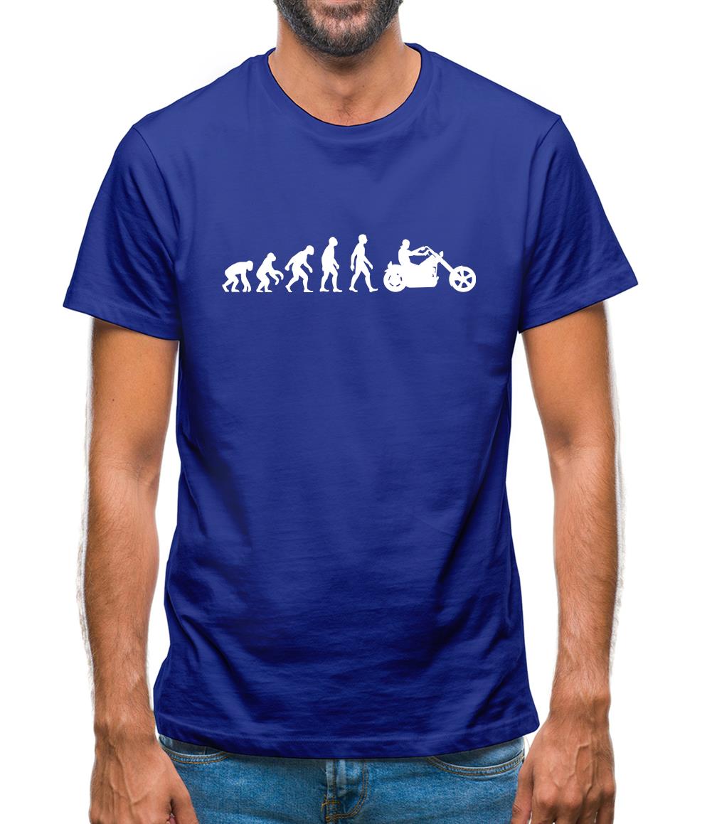Evolution Of Man Chopper Motorcycle Mens T-Shirt