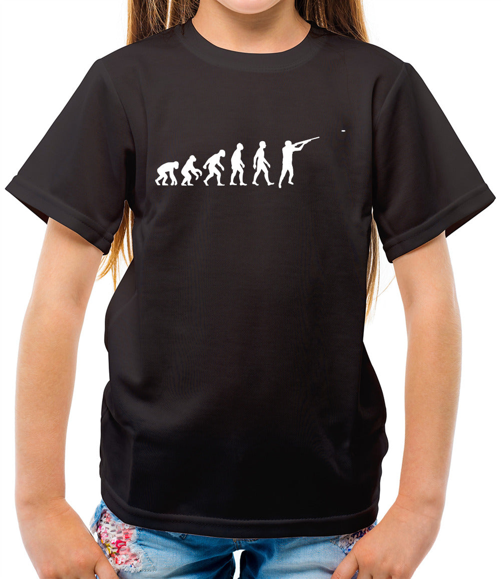 Evolution Of Man Clay Pigeon - Childrens / Kids Crewneck T-Shirt