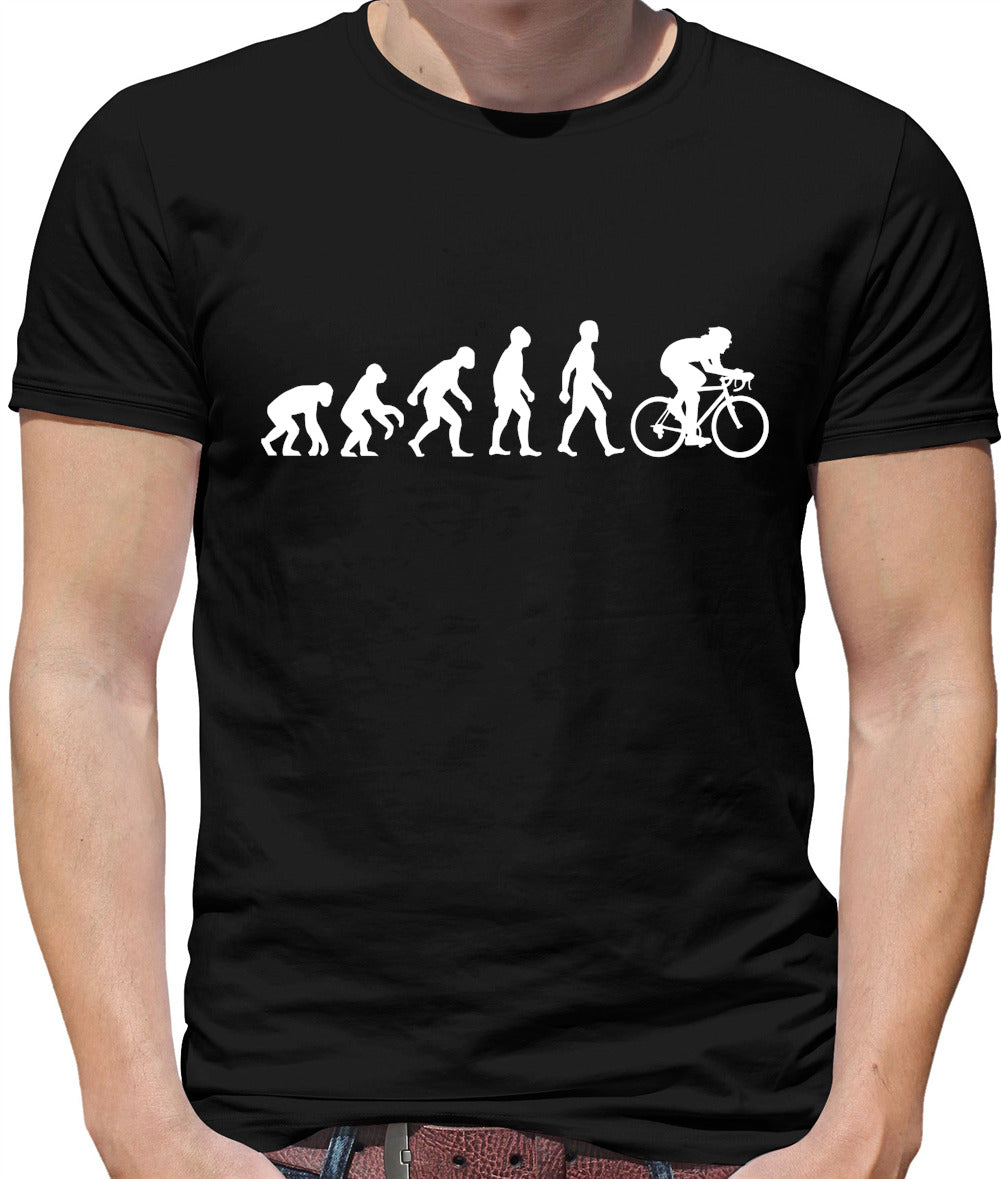 Evolution of Man Cycling - Mens T-Shirt - Black - Medium