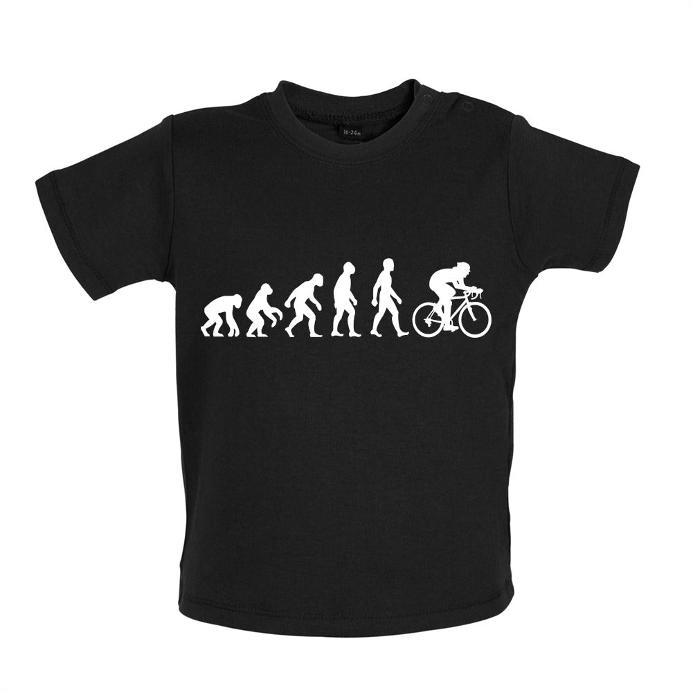 Evolution of Man Cycling - Organic Baby / Toddler T-Shirt - Black - 3-6 Months