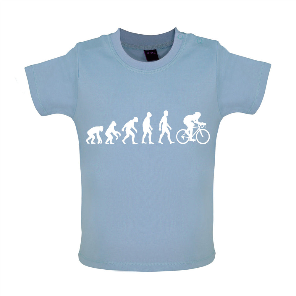 Evolution of Man Cycling - Organic Baby / Toddler T-Shirt - Dusty Blue - 12-18 Months