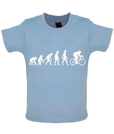 Evolution of Man Cycling - Organic Baby / Toddler T-Shirt - Dusty Blue - 6-12 Months