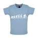 Evolution of Man Cycling - Organic Baby / Toddler T-Shirt - Dusty Blue - 6-12 Months