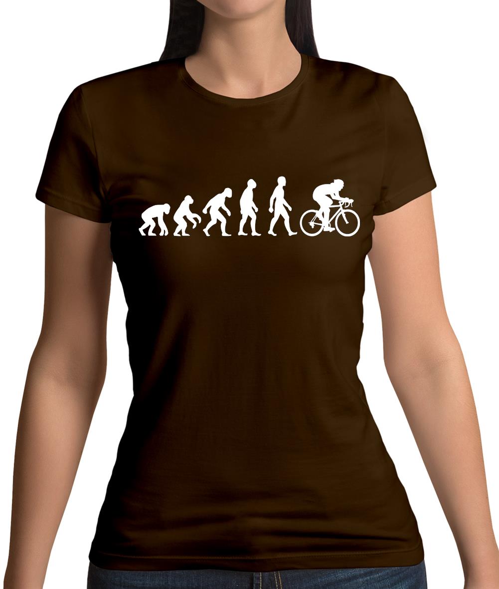 Evolution of Man Cycling Womens T-Shirt