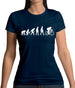 Evolution of Man Cycling - Womens Crewneck T-Shirt - Navy - Large