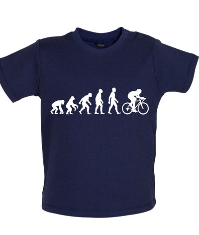 Evolution of Man Cycling - Organic Baby / Toddler T-Shirt - Nautical Navy - 18-24 Months