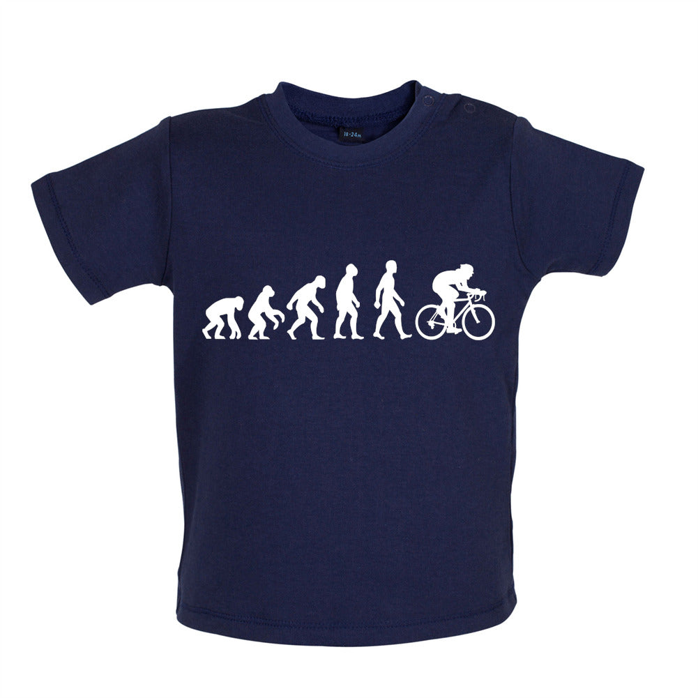 Evolution of Man Cycling - Organic Baby / Toddler T-Shirt - Nautical Navy - 3-6 Months