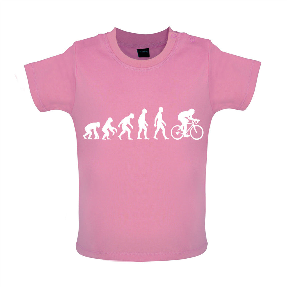 Evolution of Man Cycling - Organic Baby / Toddler T-Shirt - Bubble Gum Pink - 18-24 Months