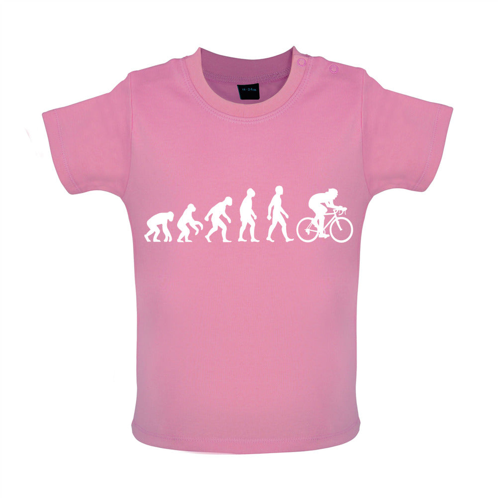 Evolution of Man Cycling - Organic Baby / Toddler T-Shirt - Bubble Gum Pink - 12-18 Months