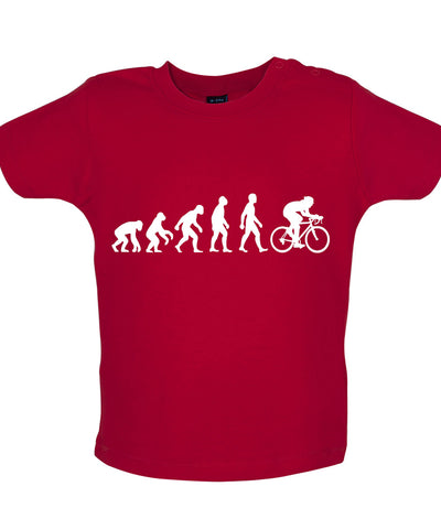 Evolution of Man Cycling - Organic Baby / Toddler T-Shirt - Red - 18-24 Months