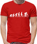 Evolution of Man Cycling - Mens T-Shirt - Red - Small