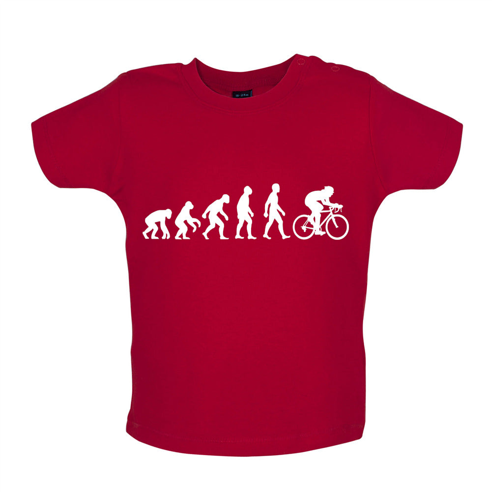 Evolution of Man Cycling - Organic Baby / Toddler T-Shirt - Red - 12-18 Months
