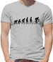 Evolution of Man Cycling - Mens T-Shirt - Ash - Large