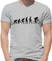 Evolution of Man Cycling - Mens T-Shirt - Ash - Small