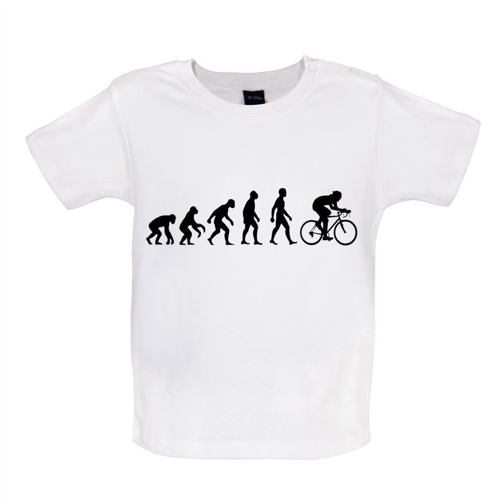 Evolution of Man Cycling - Organic Baby / Toddler T-Shirt - White - 12-18 Months