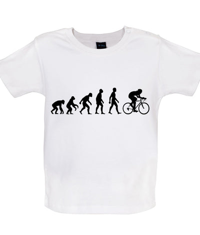 Evolution of Man Cycling - Organic Baby / Toddler T-Shirt - White - 3-6 Months