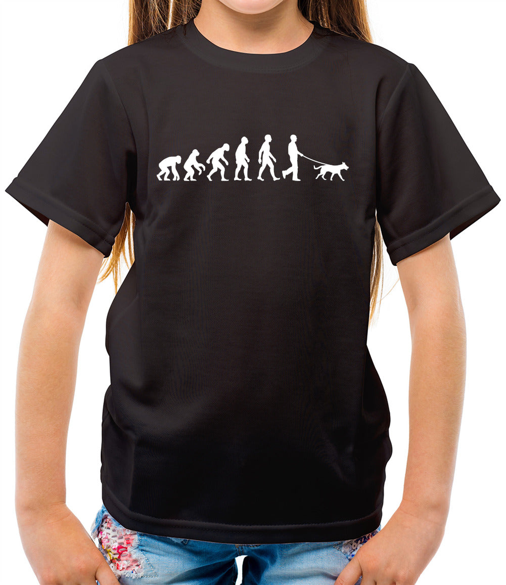 Evolution of Man Dog Walking - Childrens / Kids Crewneck T-Shirt