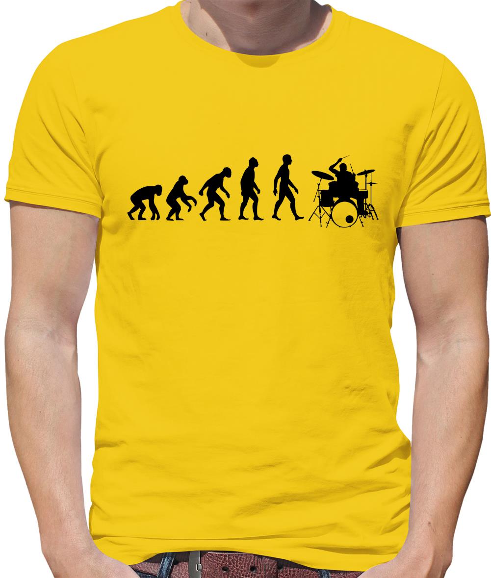 Evolution of Man Drummer Mens T-Shirt