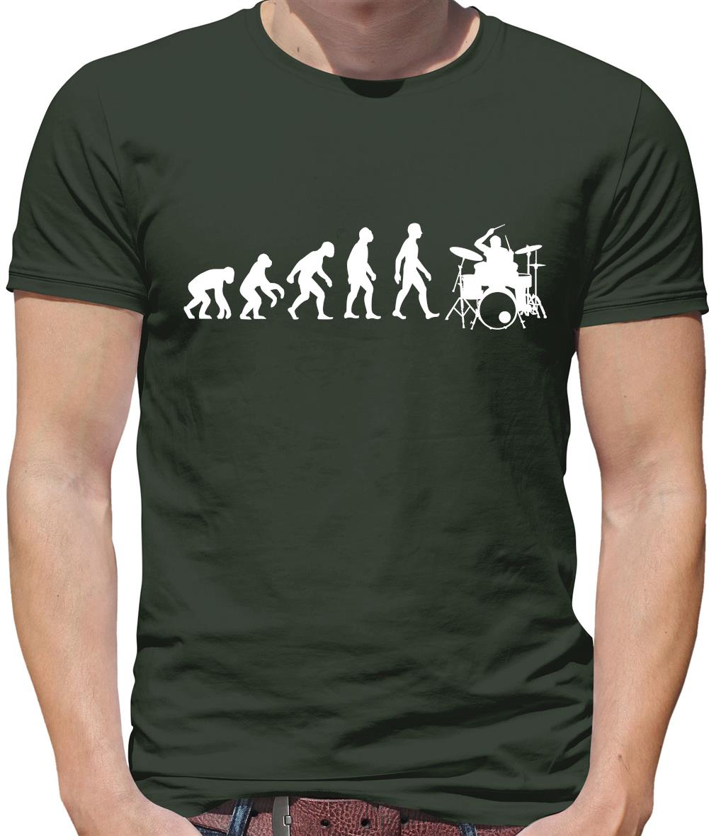 Evolution of Man Drummer Mens T-Shirt