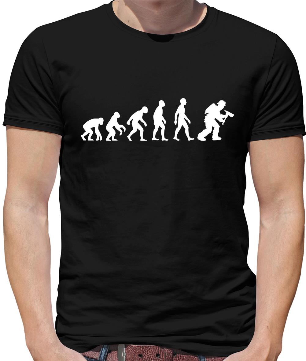 Evolution of Man Firefighter Mens T-Shirt