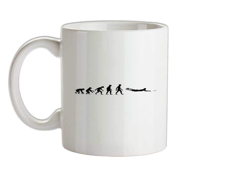 Evolution of Man Frisbee Ceramic Mug