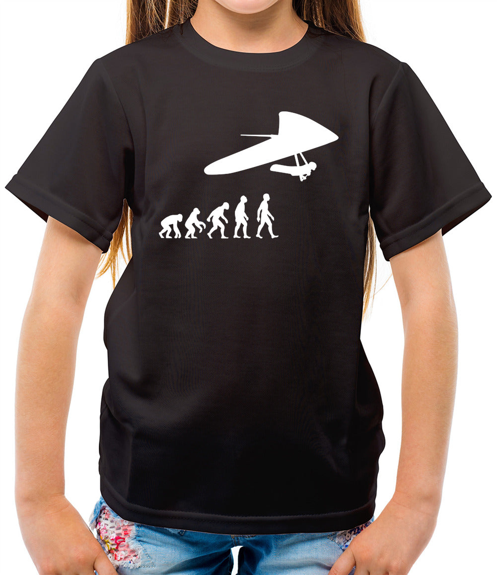 Evolution Of Man Hang Glider - Childrens / Kids Crewneck T-Shirt