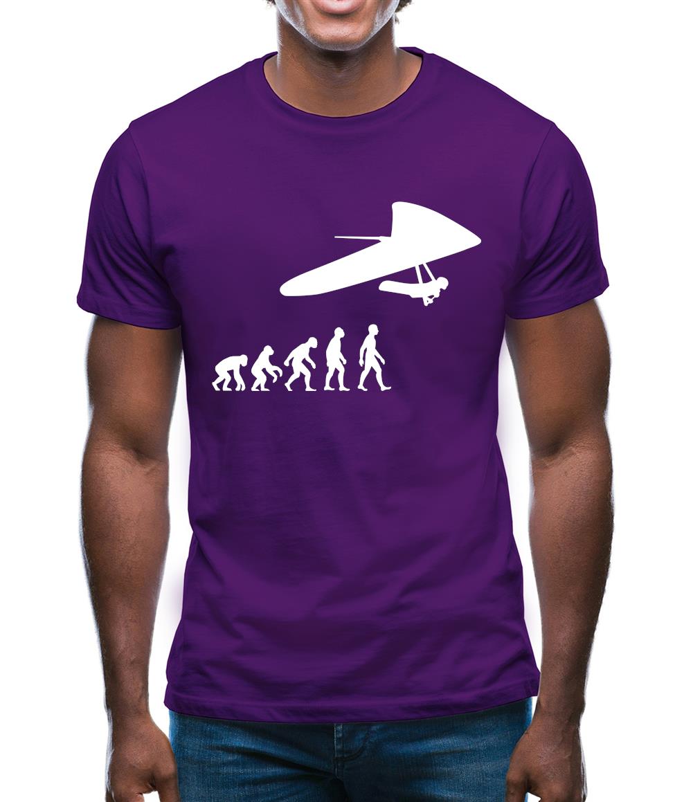 Evolution Of Man Hang Glider Mens T-Shirt
