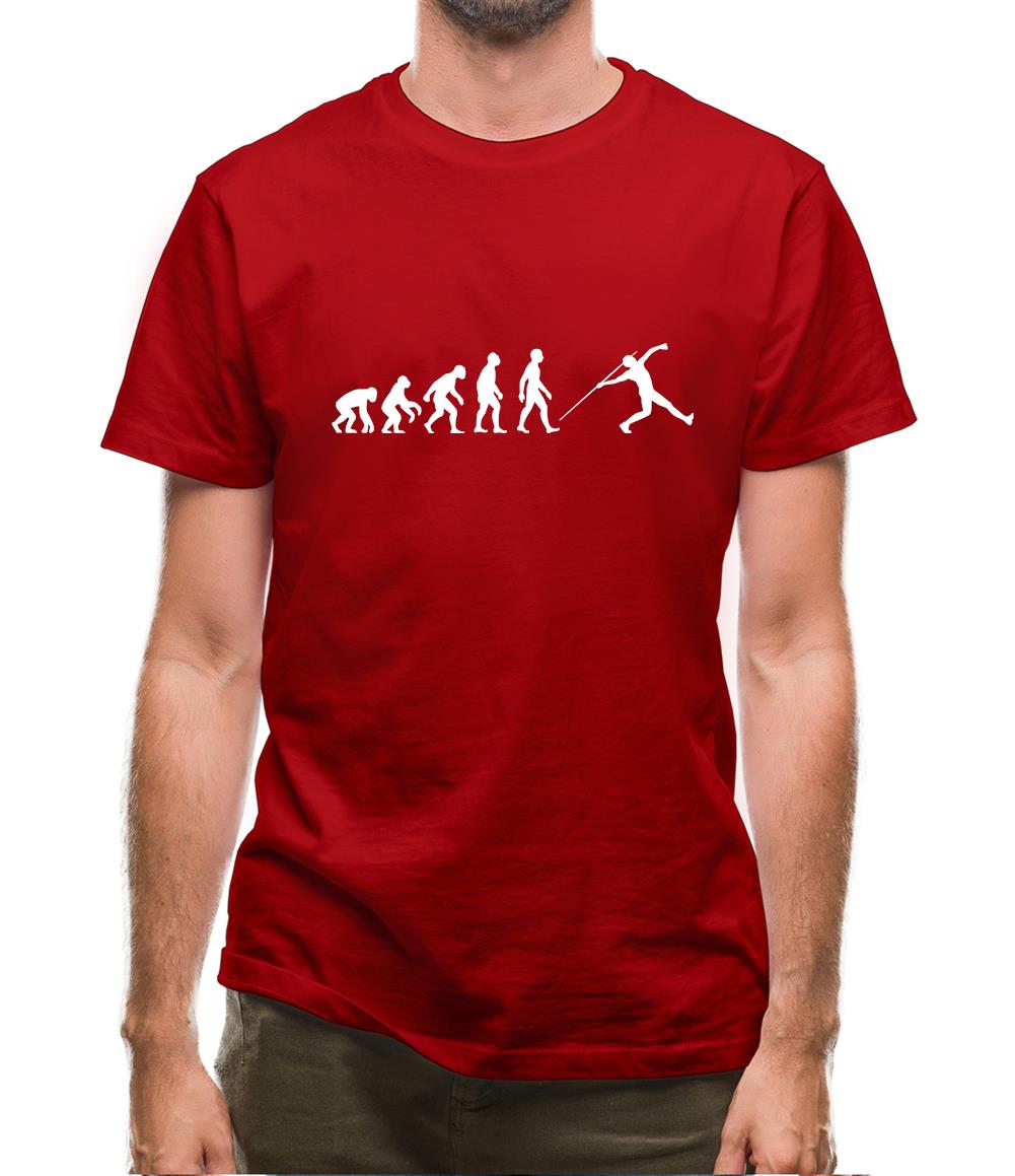 Evolution Of Man Javelin Mens T-Shirt