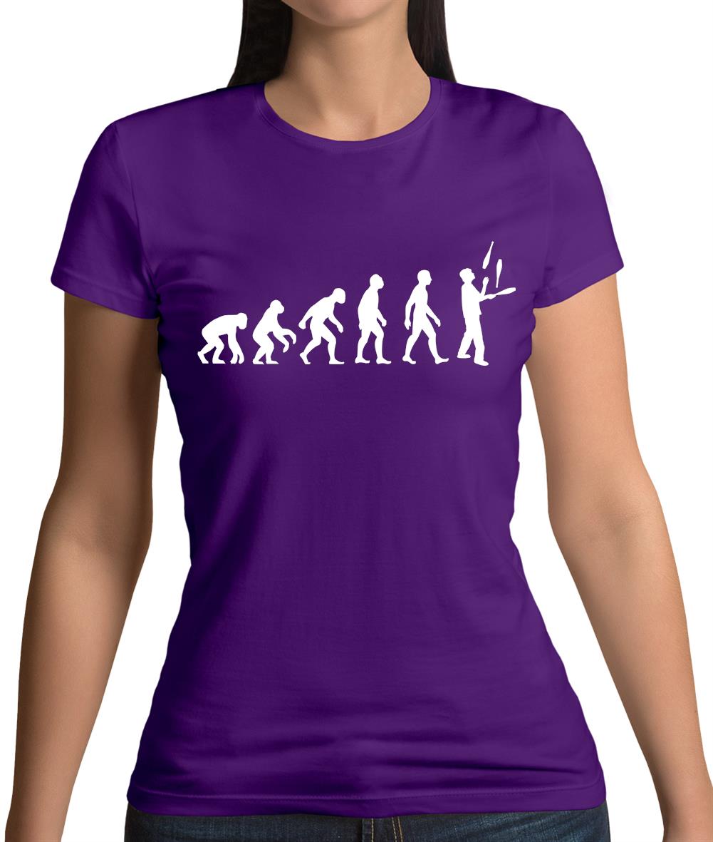Evolution Of Man Juggler Womens T-Shirt