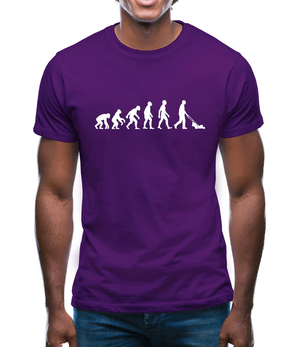 Evolution Of Man Lawn Mower Mens T-Shirt
