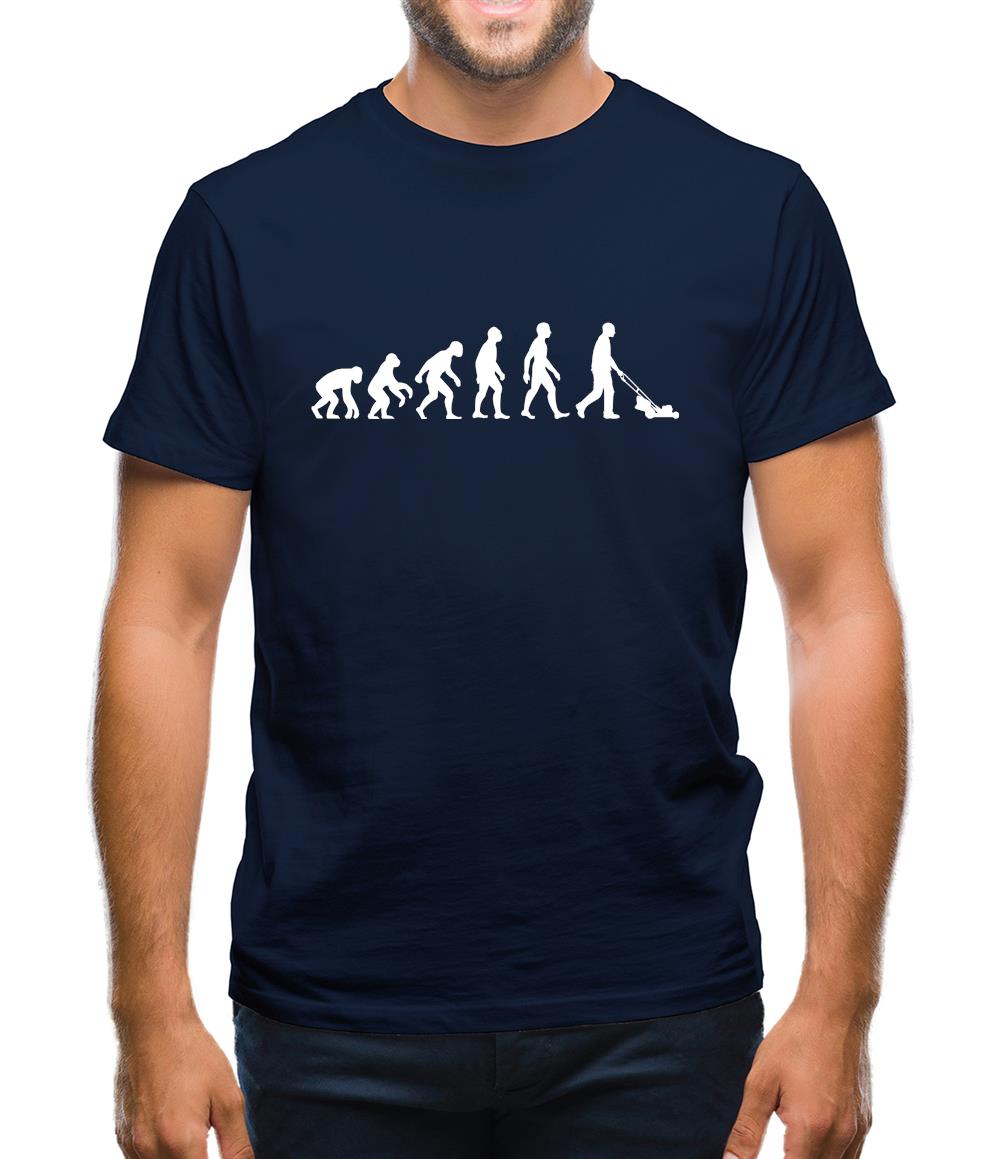 Evolution Of Man Lawn Mower Mens T-Shirt