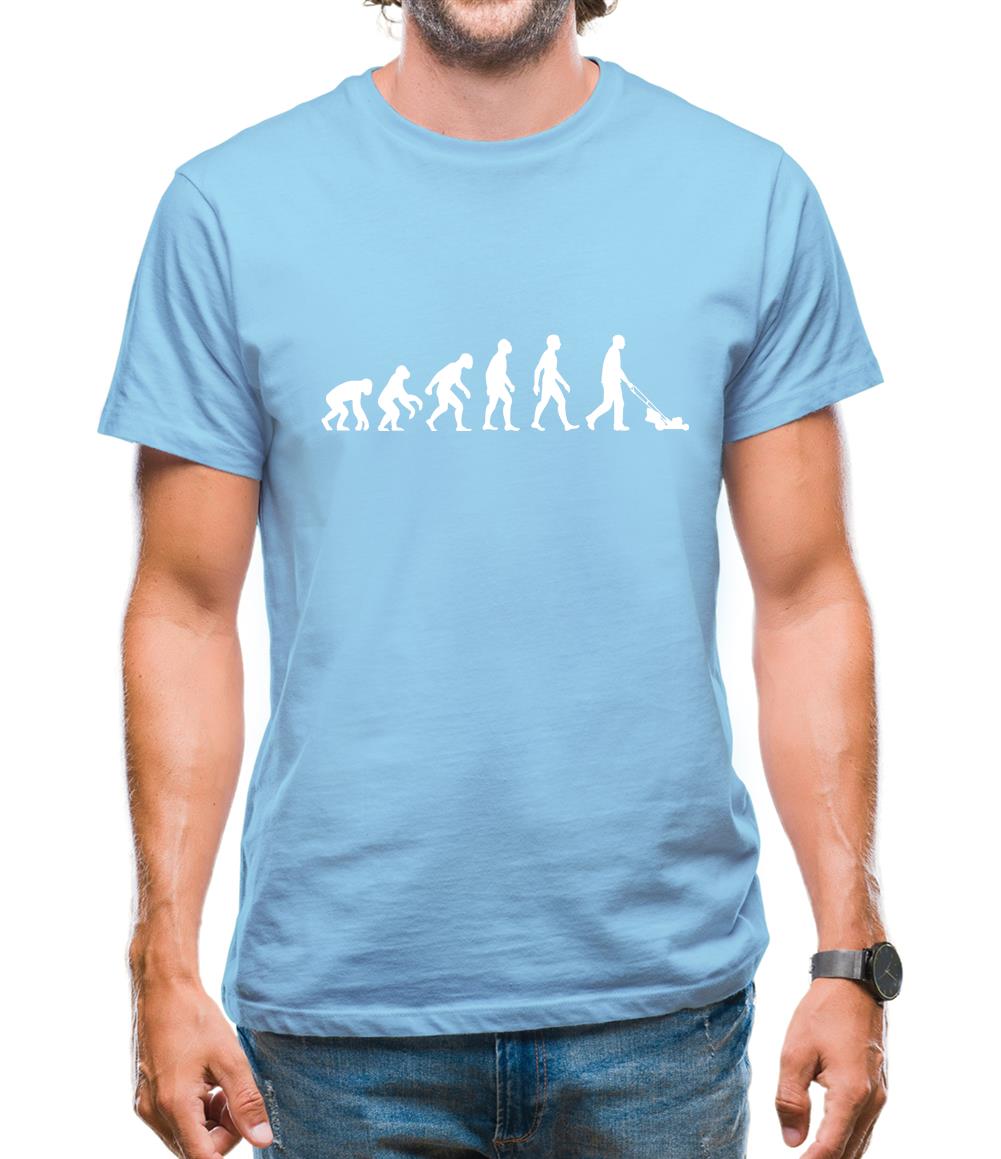 Evolution Of Man Lawn Mower Mens T-Shirt