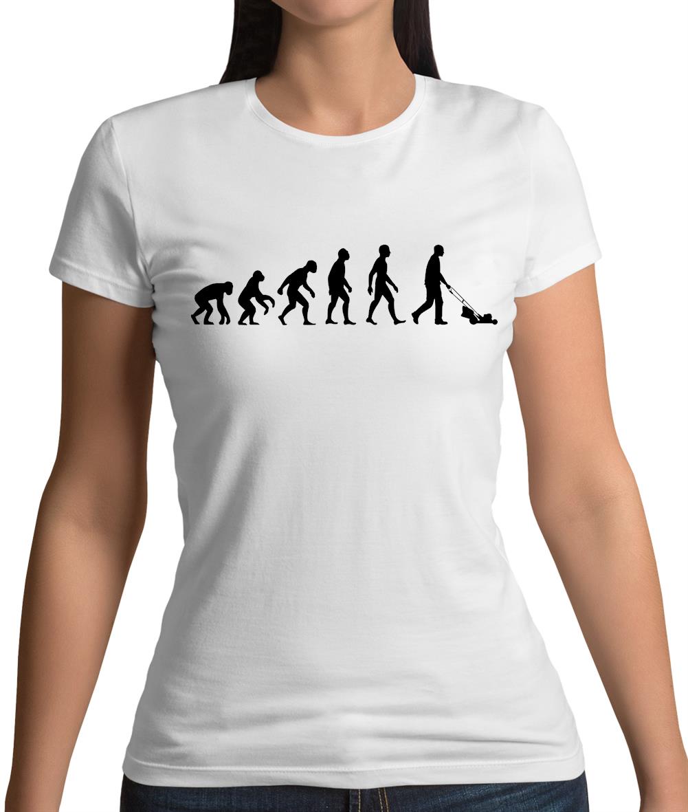Evolution Of Man Lawn Mower Womens T-Shirt