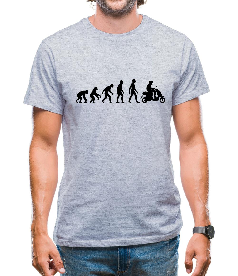 Evolution Of Man Moped Mens T-Shirt