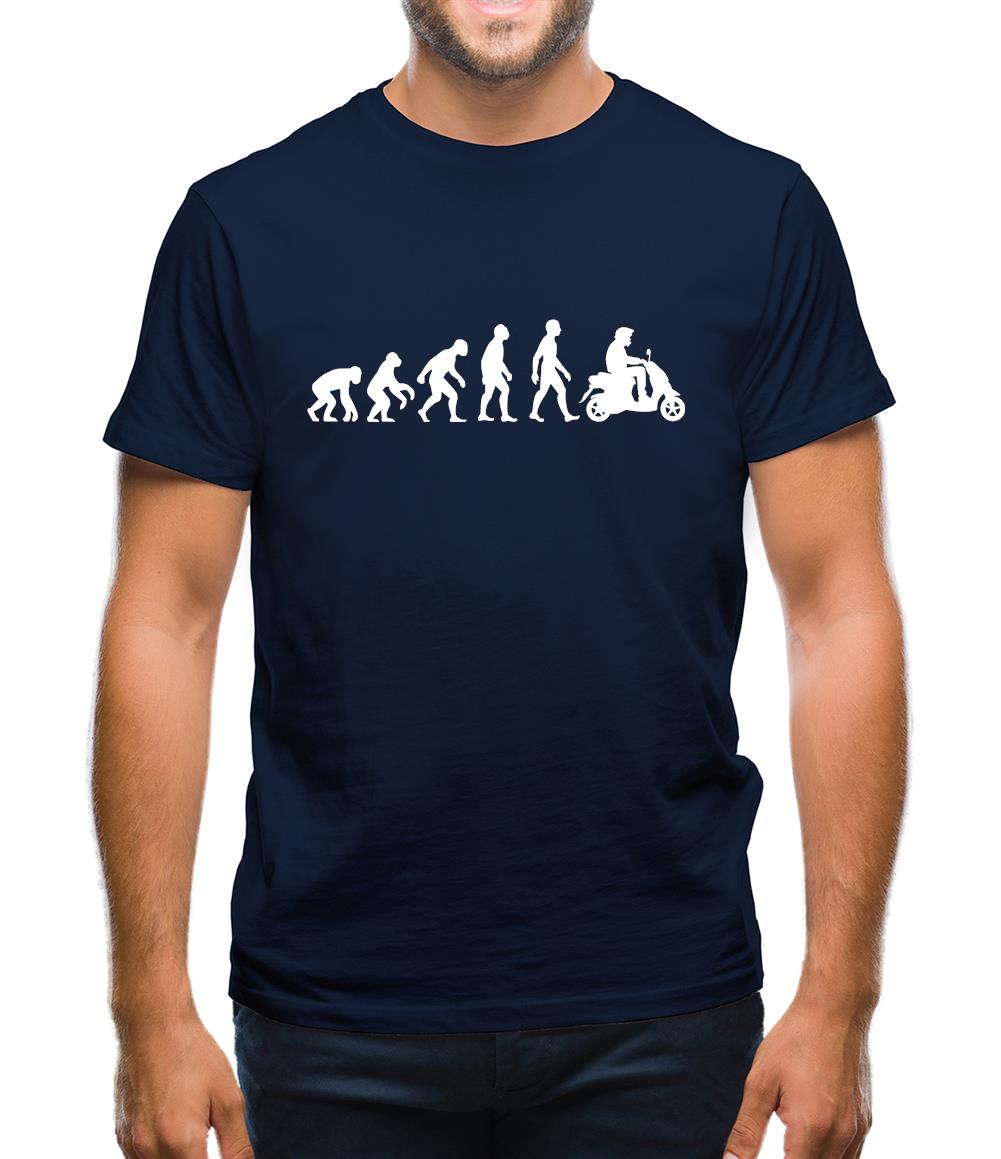 Evolution Of Man Moped Mens T-Shirt