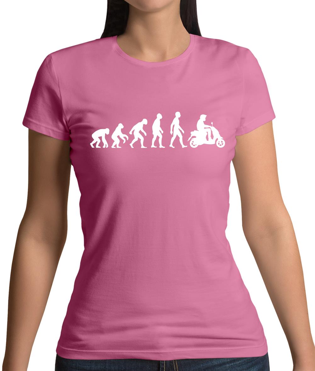 Evolution Of Man Moped Womens T-Shirt