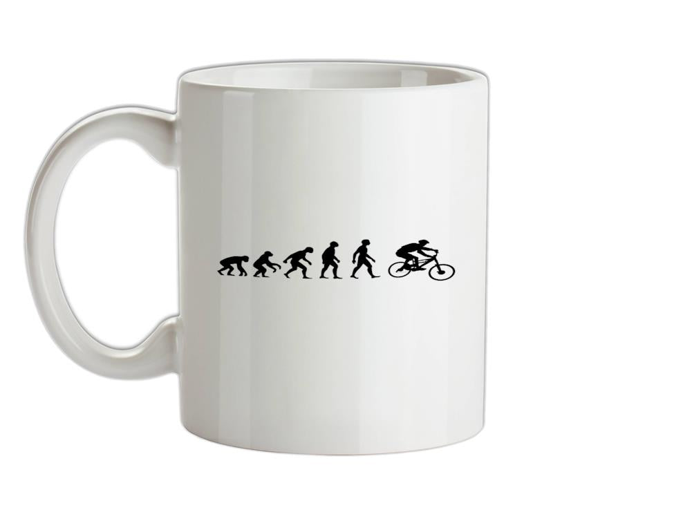 Evolution Of Man Mountain Bike Ceramic Mug