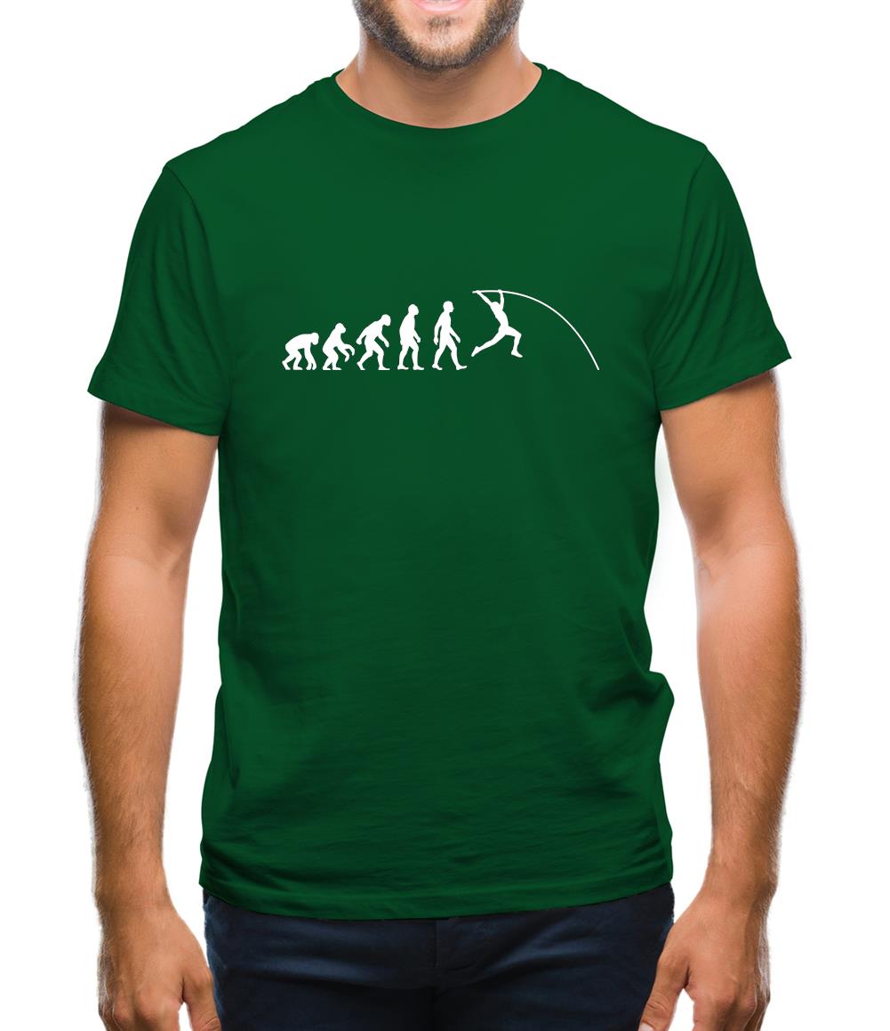Evolution Of Man Pole Vault Mens T-Shirt