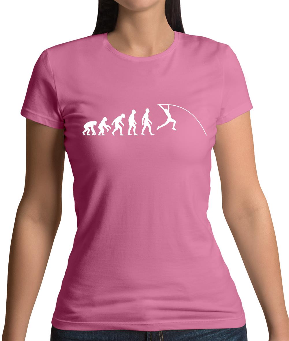 Evolution Of Man Pole Vault Womens T-Shirt