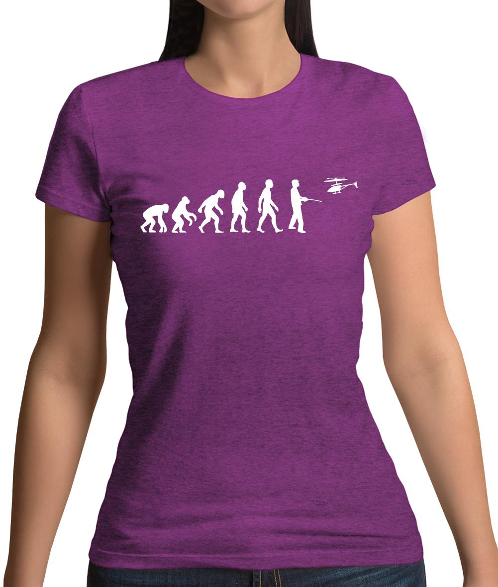 Evolution Of Man Remote Control Helicopter Womens T-Shirt