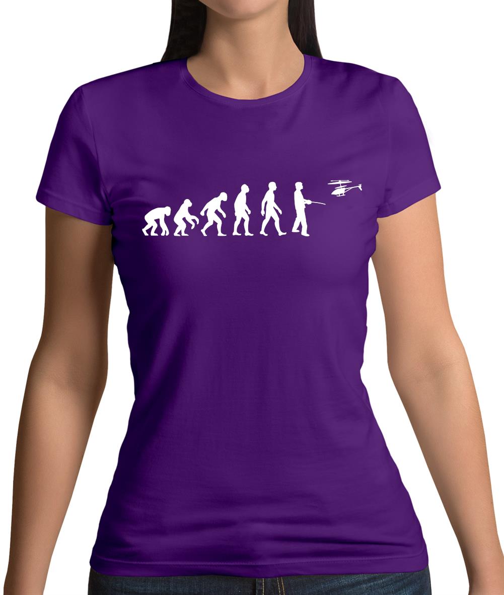 Evolution Of Man Remote Control Helicopter Womens T-Shirt