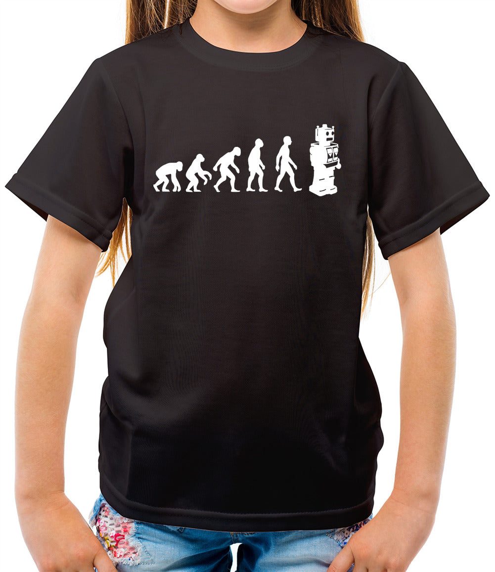 Evolution of Man Robot - Childrens / Kids Crewneck T-Shirt