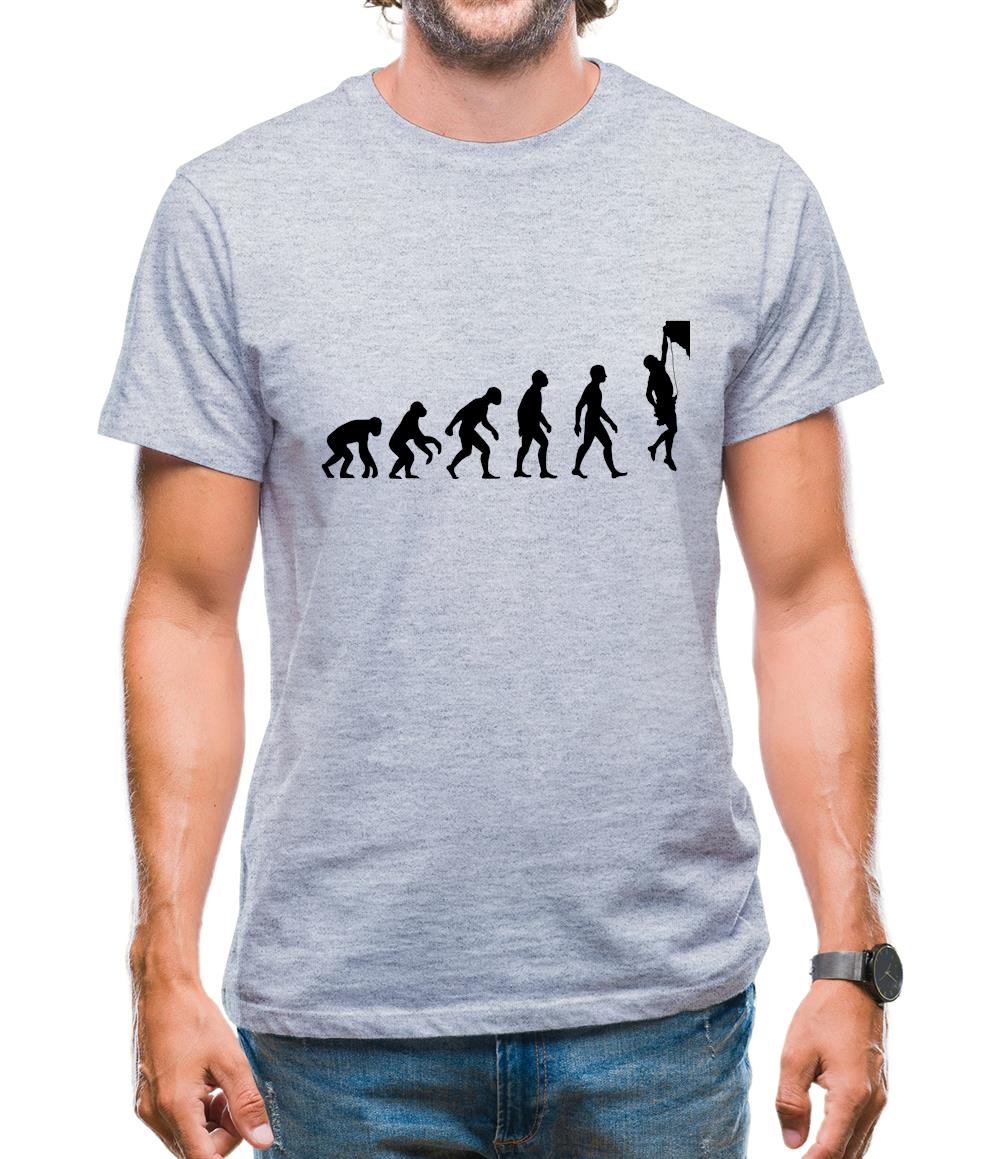 Evolution Of Man Rock Climbing Mens T-Shirt