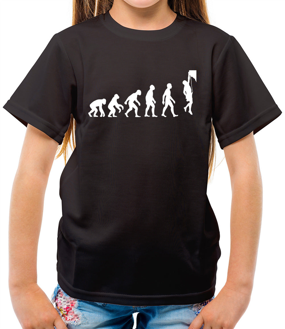 Evolution of Man Rock Climbing - Childrens / Kids Crewneck T-Shirt