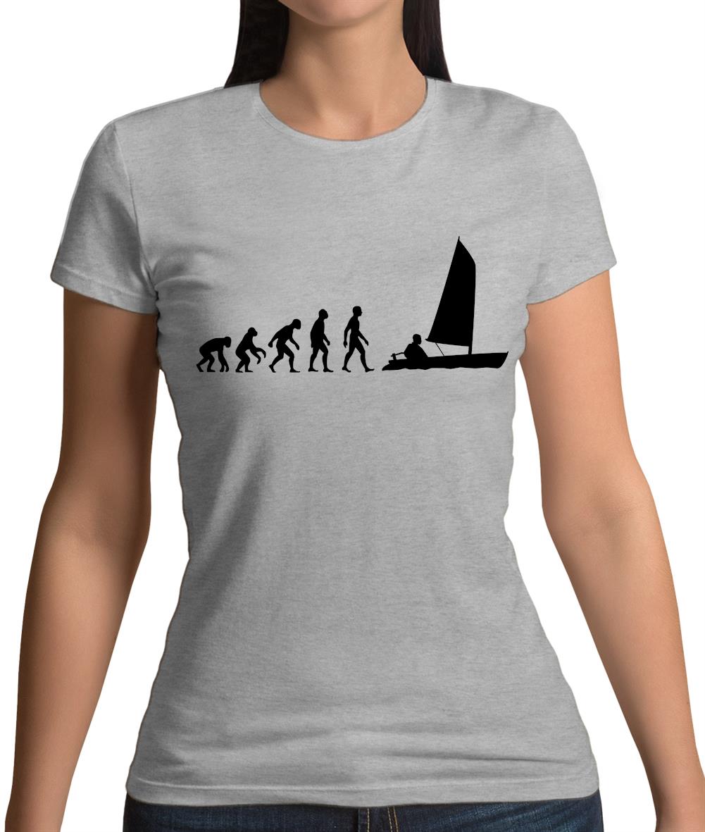 Evolution Of Man Sailing Womens T-Shirt