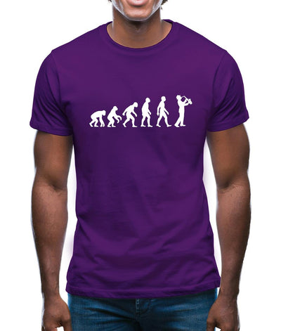 Evolution Of Man Saxophone Player Mens T-Shirt