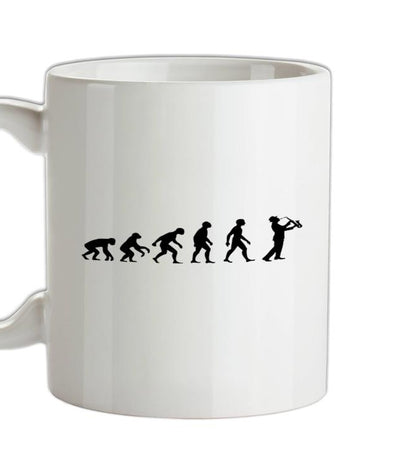 Evolution of Man Saxophone Player Ceramic Mug