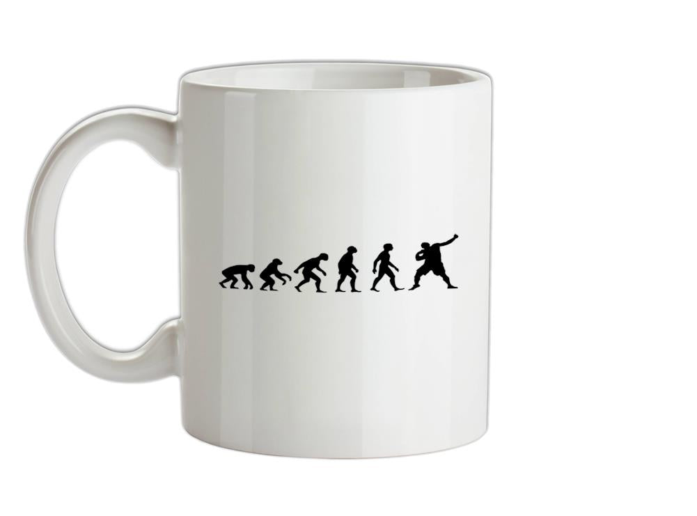 Evolution Of Man Shot Put Ceramic Mug